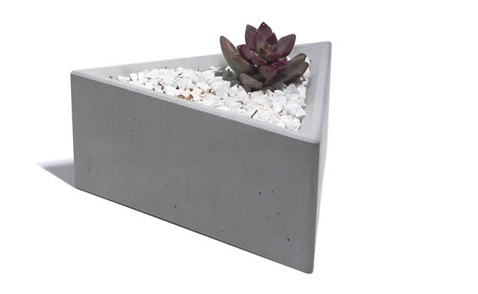 Handmade Concrete Triangle Succulent Planter Flower Pot