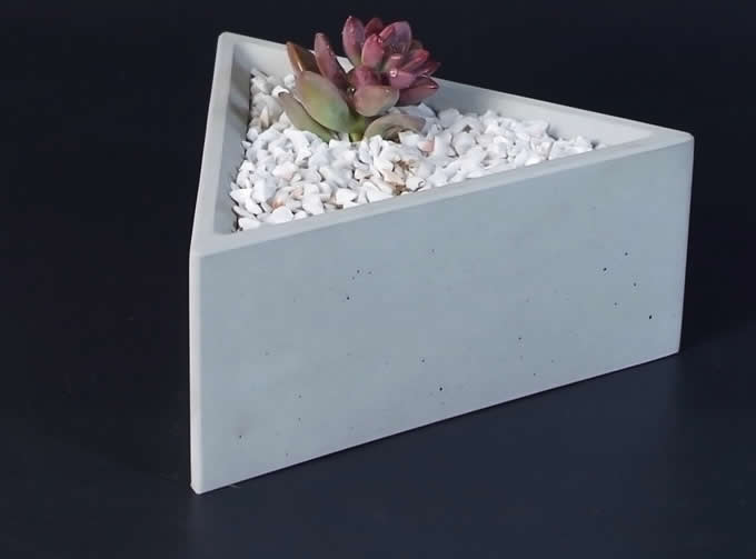 Handmade Concrete Triangle Succulent Planter Flower Pot