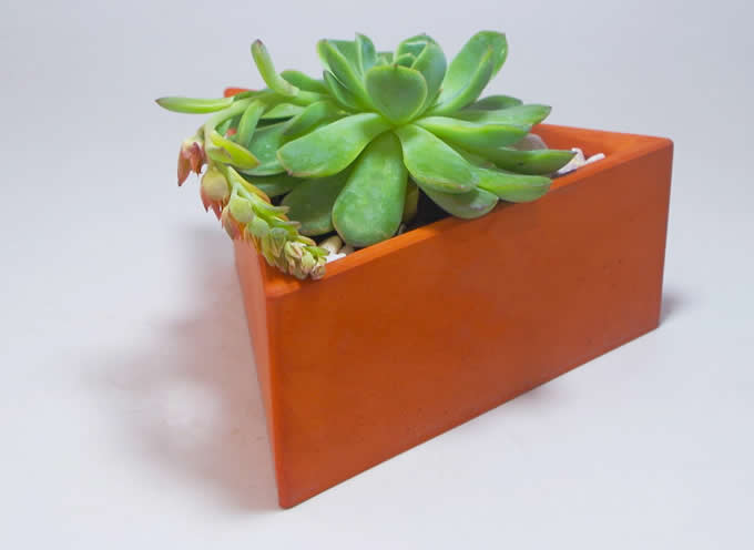 Handmade Concrete Triangle Succulent Planter Flower Pot