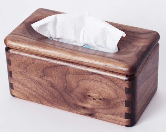   Customize Logo/Name Engrave Black Walnut Wood Square Tissue Box Cover Holder