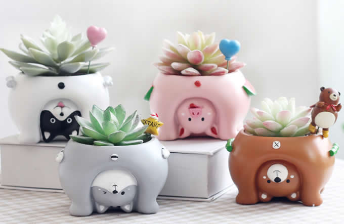  Cute Animal Flowerpot Animal Resin Succulent Planter 