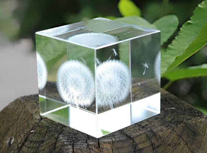 Dandelion Crystal Cube