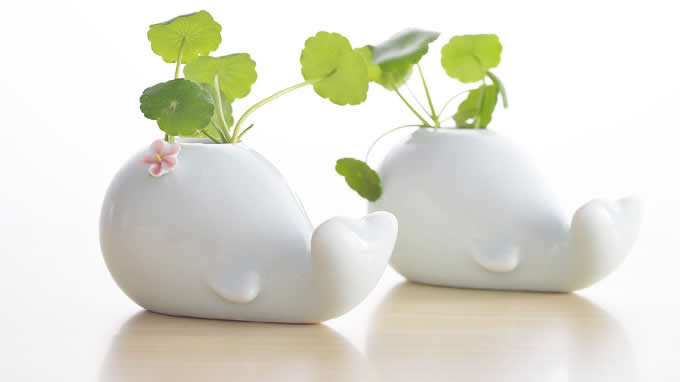  Desktop  Porcelain Whale Vase