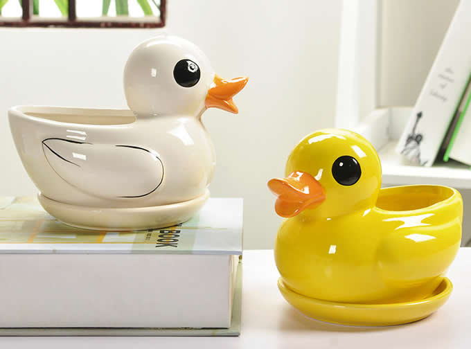 Duck Ceramic Succulent Planter Flower Pot