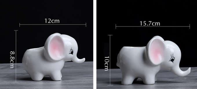 Elephant Ceramic Succulent Planter/Plant Pot/Flower Pot,Set of 2 