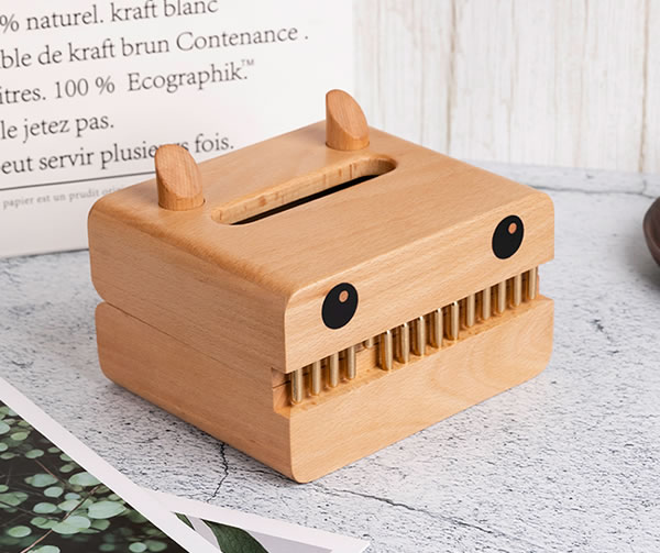 Fun big mouth monster wooden tissue box home decorative idea