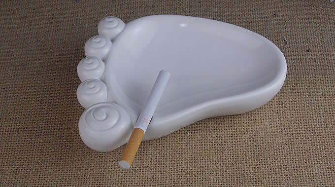 Hand & Foot Shaped Ceramic Ashtray  