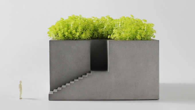 Handmade Concrete Architectural Square Succulent Planter / Plant Pot / Flower Pot 