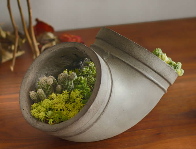  Handmade Concrete  Water Pipe  Succulent / Planter / Plant Pot / Flower Pot