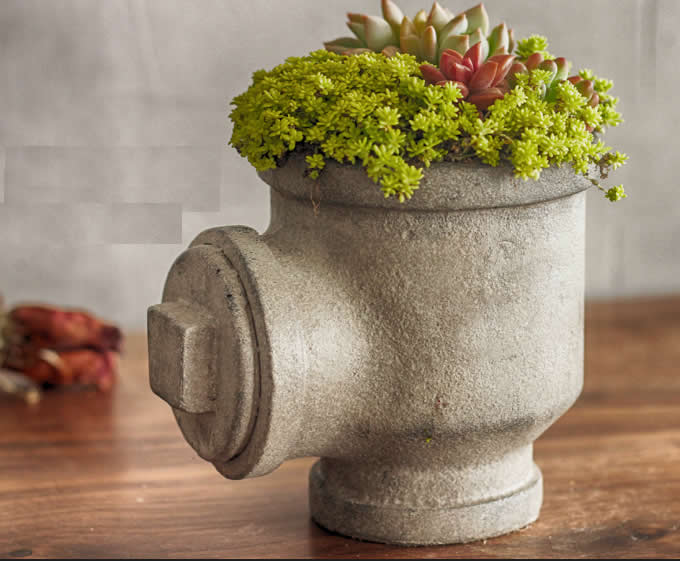  Handmade Concrete  Water Pipe  Succulent / Planter / Plant Pot / Flower Pot