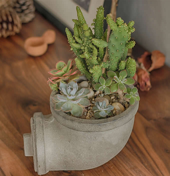  Handmade Concrete  Water Pipe  Succulent / Planter / Plant Pot / Flower Pot