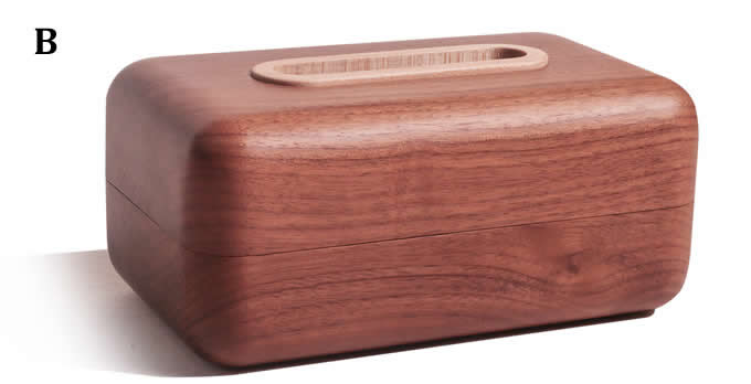  Handmade Wood Rectangular Tissue Box Cover Paper Dispenser 