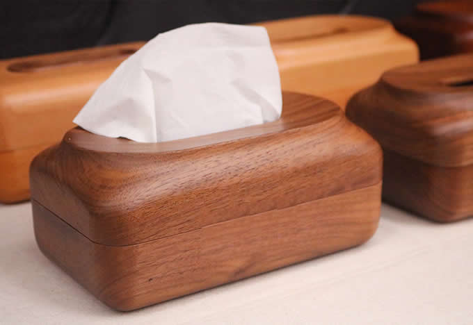  Handmade Wood Rectangular Tissue Box Cover Paper Dispenser 
