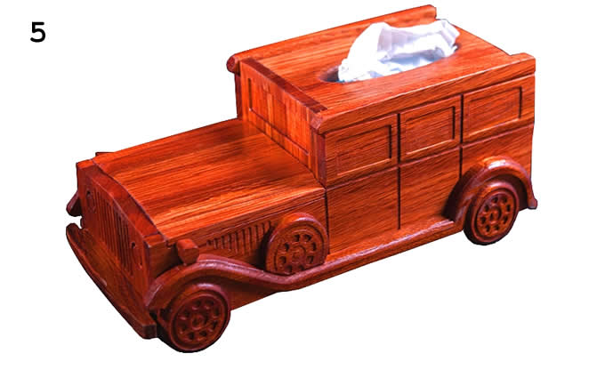 Wooden Classic Car Tissue Box 