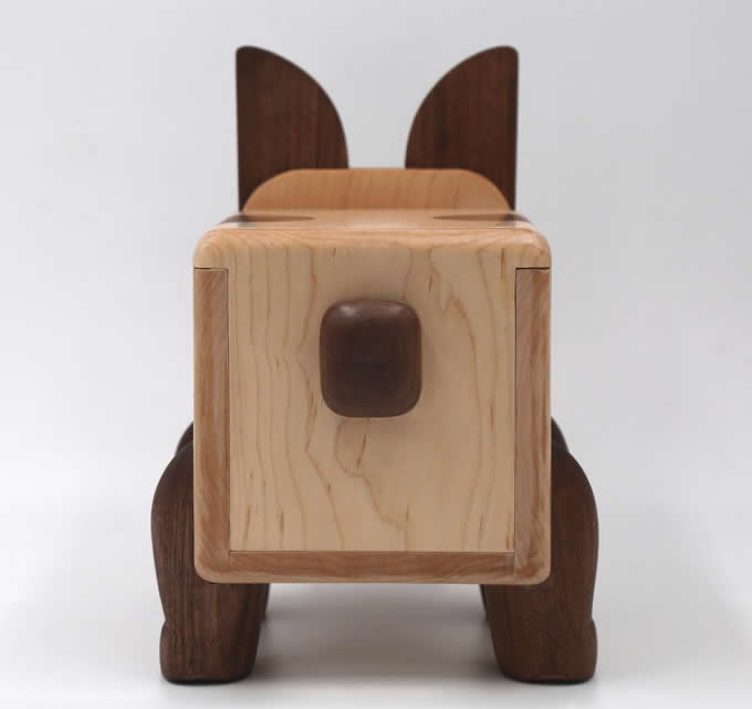 Handmade Wooden Dog Tissue Box