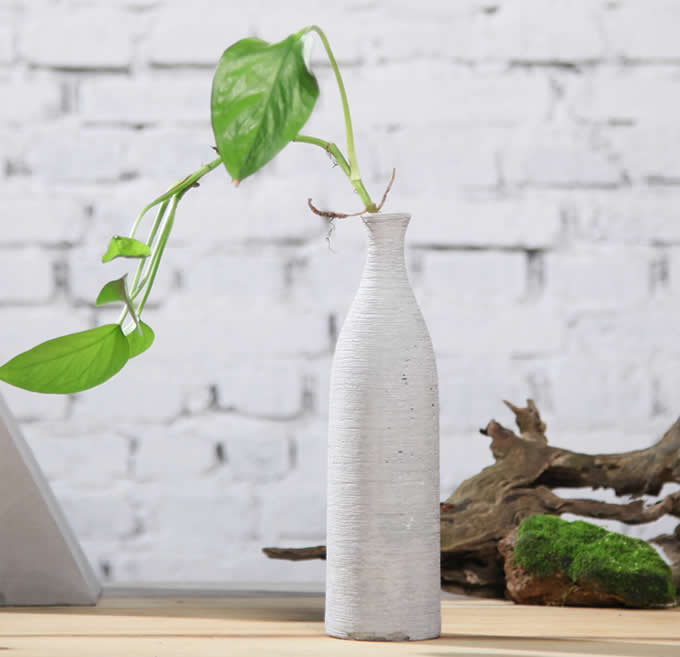 Home Decor Modern Bottle  Shaped Concrete Vase 