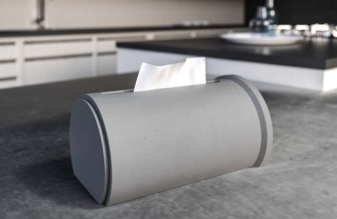 Modern  Concrete Home Bath Tissue Box Holder 