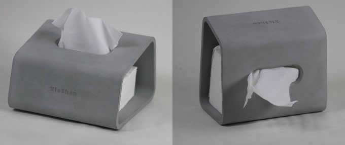 Modern Geometry Concrete Desk Tissue Box