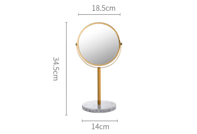 Modern Stainless steel Frame Mirror with Marble Base