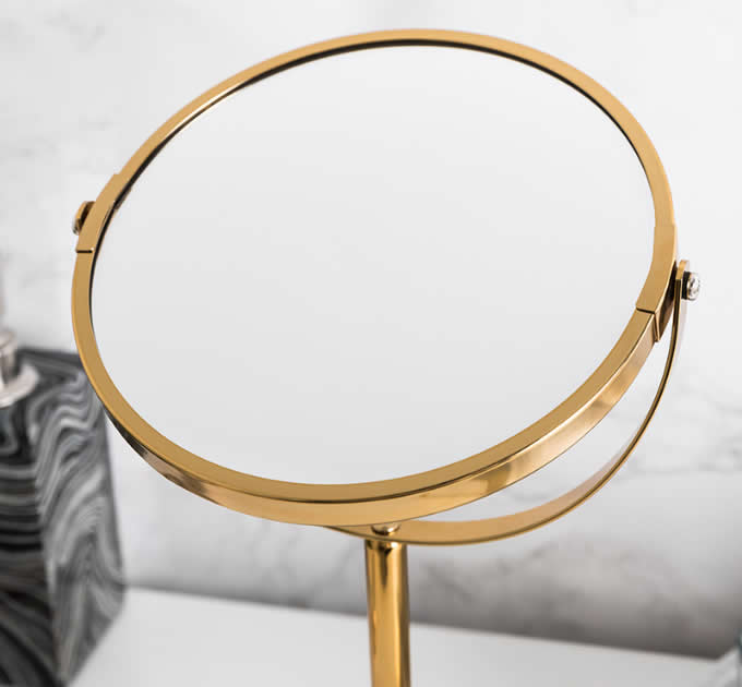 Modern Stainless steel Frame Mirror with Marble Base