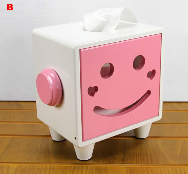 (Pink) Smiley Face Tissue Box