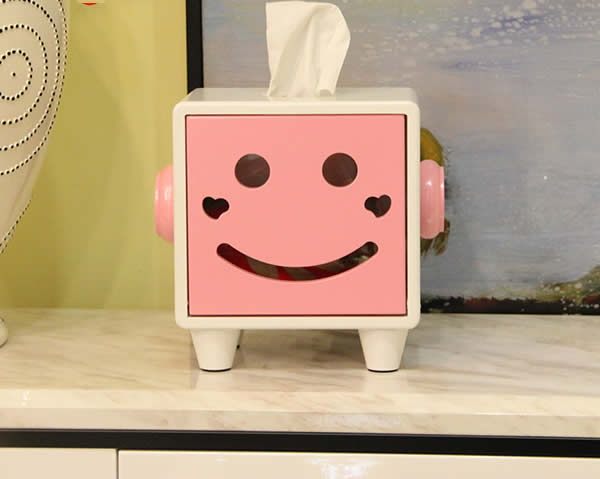 (Pink) Smiley Face Tissue Box