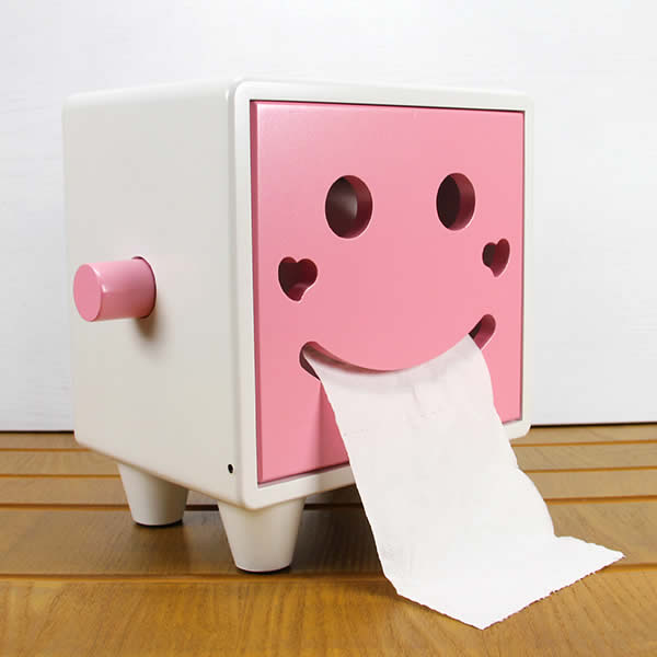 (Pink) Smiley Face Tissue Box