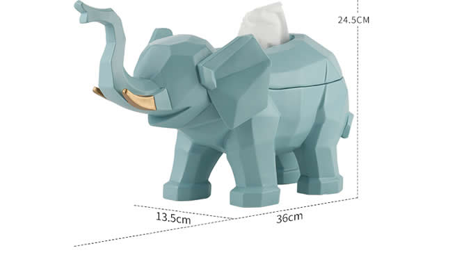  Resin Cute Elephant Tissue Box Holder Cover Figurine Statue Home Decor