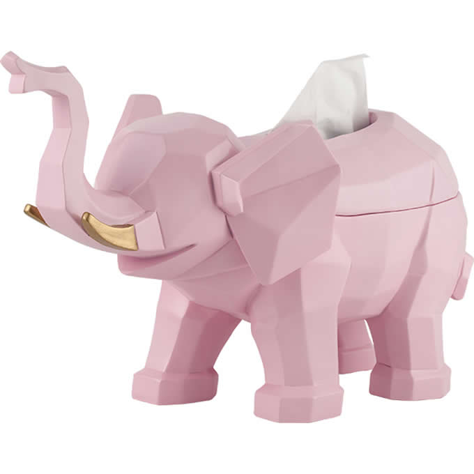  Resin Cute Elephant Tissue Box Holder Cover Figurine Statue Home Decor