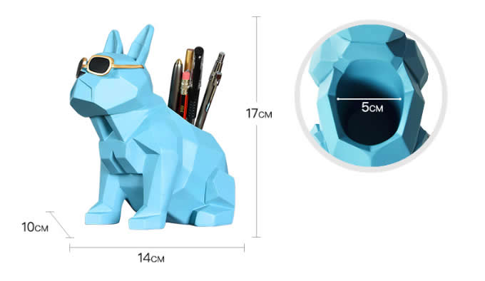 Resin Dog Pen Pencil Holder Desktop Organizer Home Ornaments