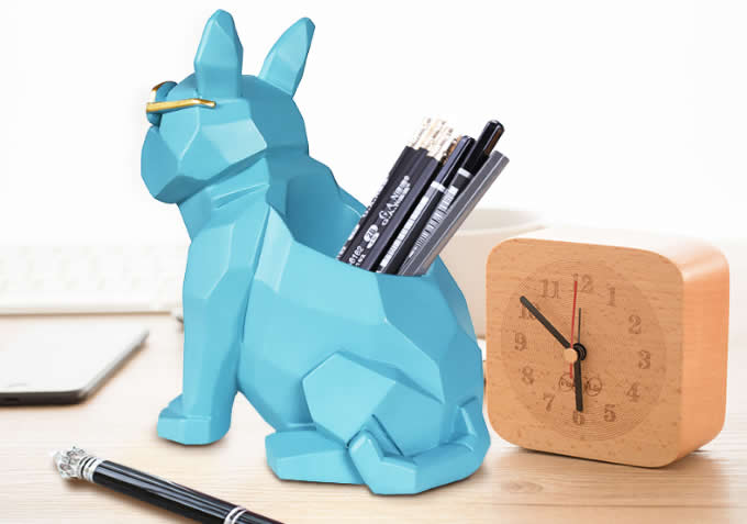Resin Dog Pen Pencil Holder Desktop Organizer Home Ornaments