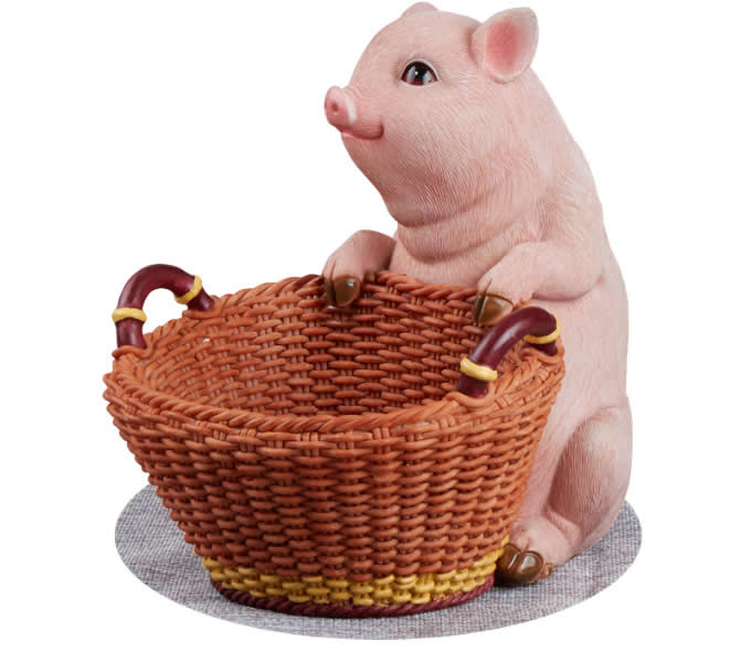 Resin Pig Carrying Basket Container  