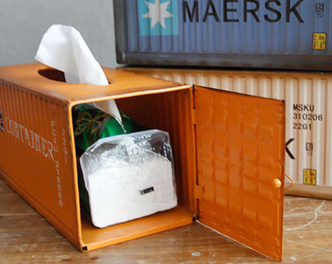 Retro Shipping Container Tissue Box