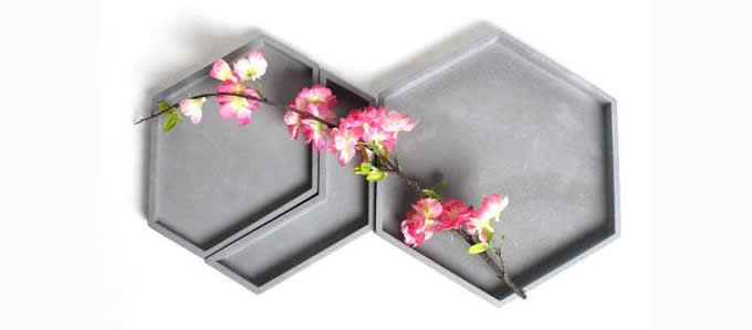 Set of 3 Concrete Jewelry Display Storage Trays 