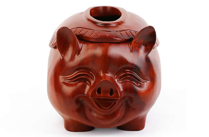  Simple Fashion Red Wooden Pig/Elephant/Deer Desktop Household Tissue Box 