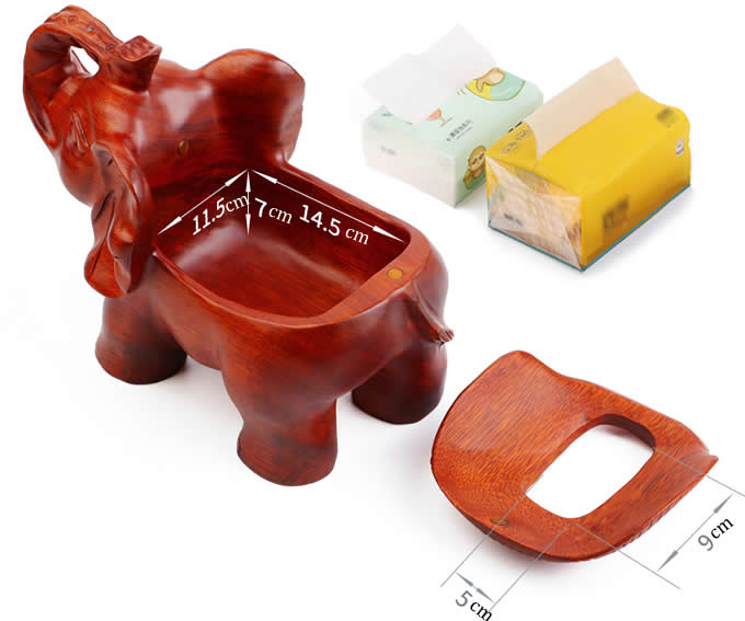  Simple Fashion Red Wooden Pig/Elephant/Deer Desktop Household Tissue Box 