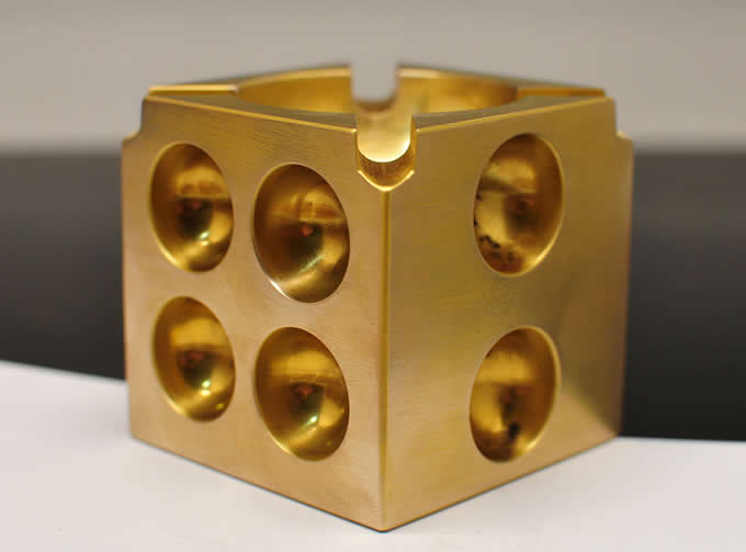   Solid Brass Dice Ashtray