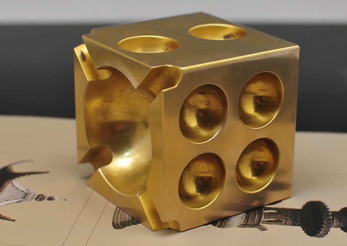   Solid Brass Dice Ashtray