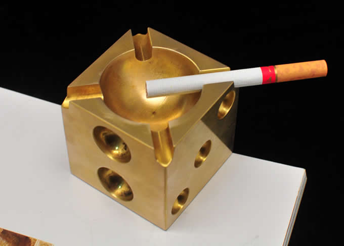   Solid Brass Dice Ashtray