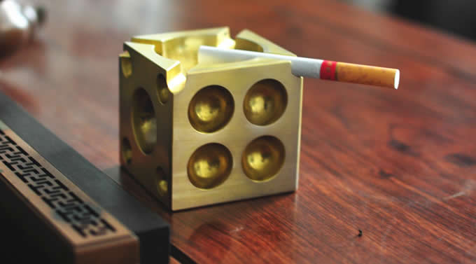   Solid Brass Dice Ashtray