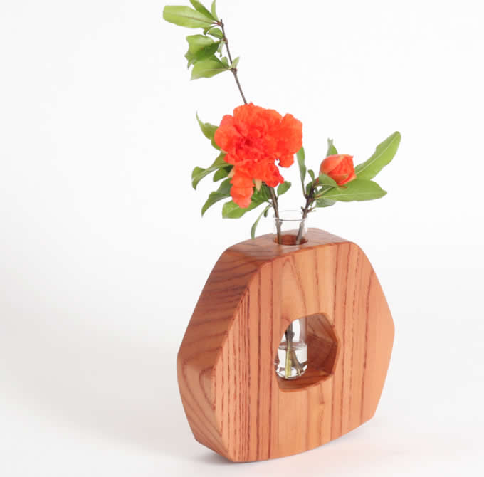    Test Tube Planter Flower Vase with Wood Base Stand