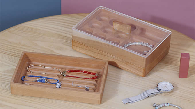 Wooden 3 Layers Multi-Functional Jewelry Storage Organizer