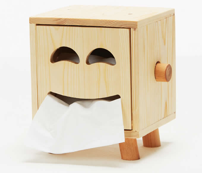  Wooden Face Tissue Box