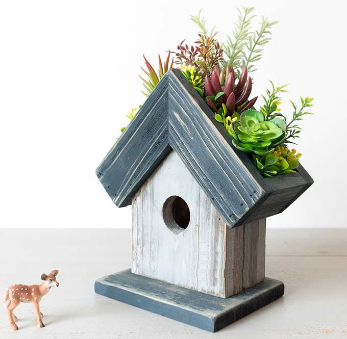   Wooden House shaped Flower Pot