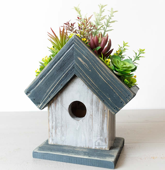   Wooden House shaped Flower Pot