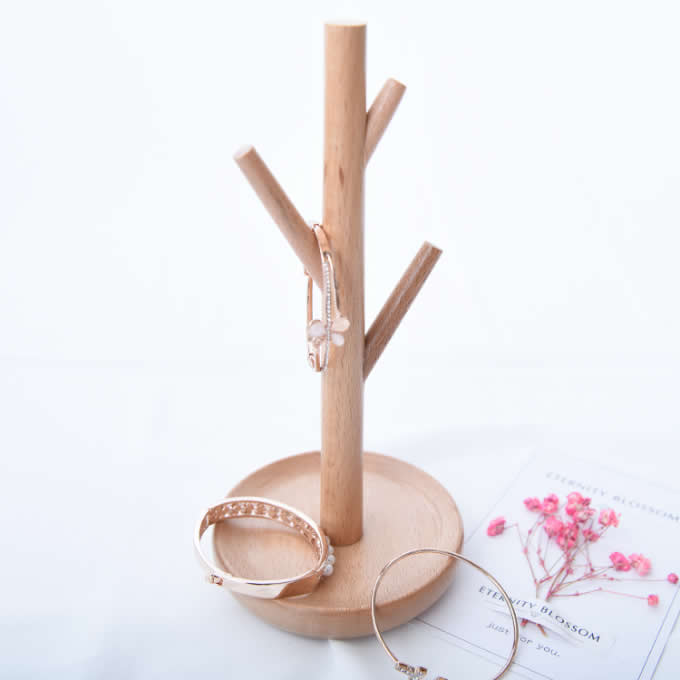 Wooden Tree Earrings Necklace Jewelry Display Stand Rack Holder  