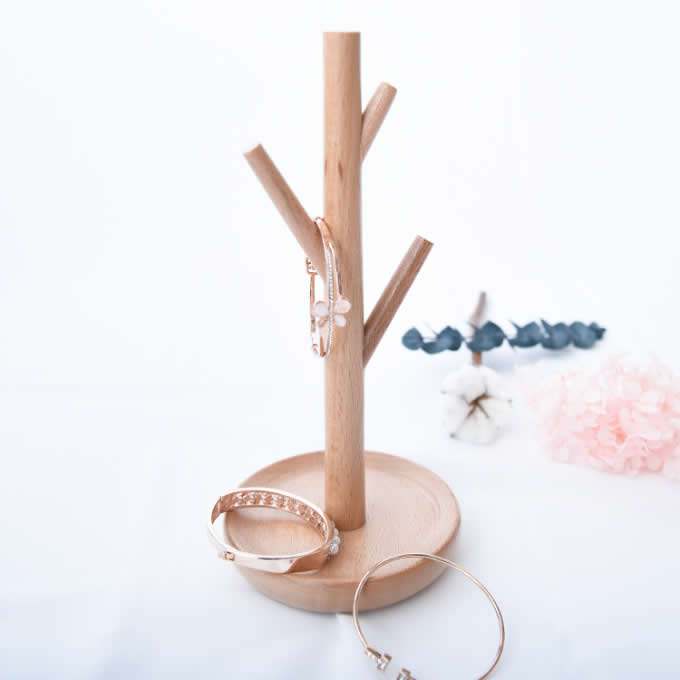 Wooden Tree Earrings Necklace Jewelry Display Stand Rack Holder  