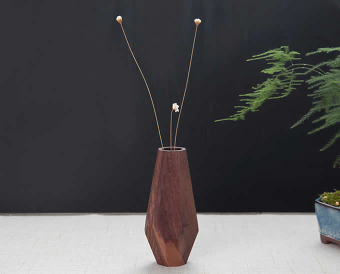 Handmade Wooden Vase,Black Walnut