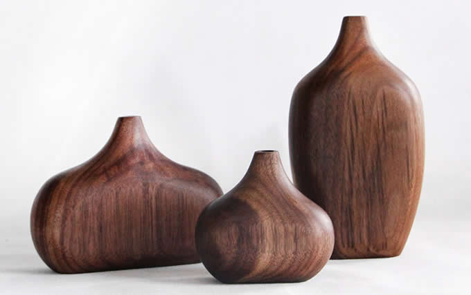 Handmade Wooden Vase,Black Walnut