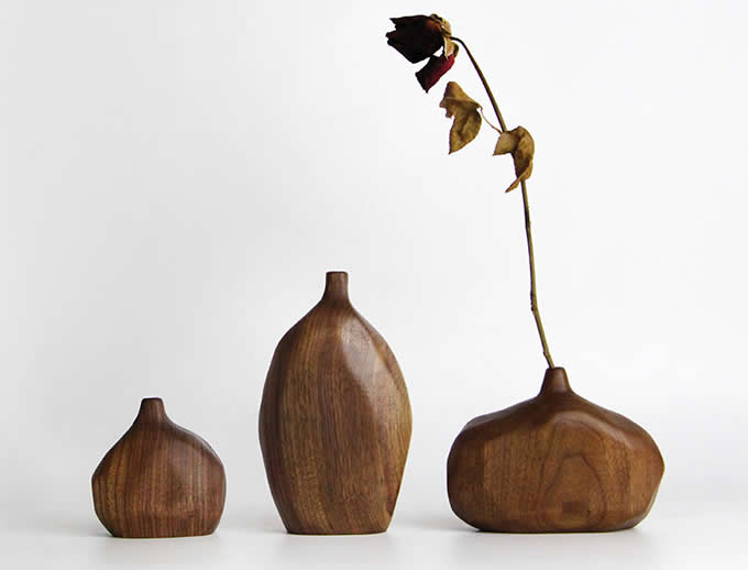 Handmade Wooden Vase,Black Walnut